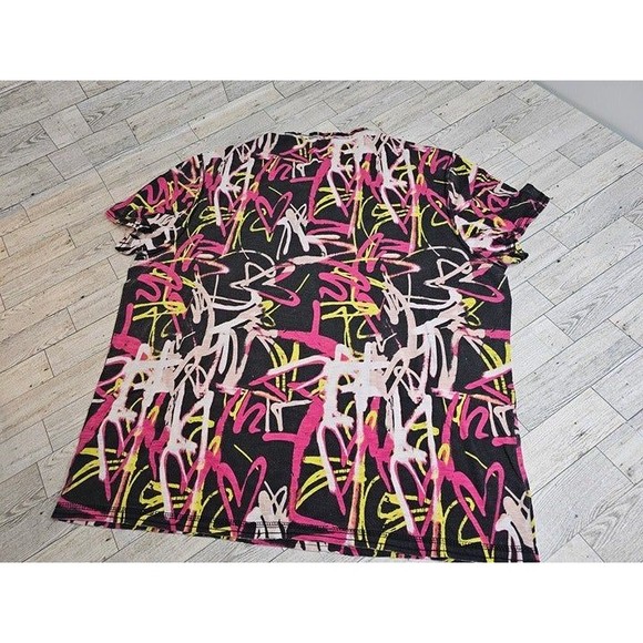 INC Int'l Concepts All Over Graphic Print Raw Hem T-Shirt V-Neck Size XL - Picture 9 of 9